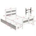 thumbnail image 5 of Bellemave Twin Gaming Bed with 2 Storage Drawers, Metal Twin Size Bed with 360° Rotating TV Mount, Twin Platform Bed Frame with Wooden Headboard and Footboard for Bedroom (White), 5 of 10