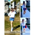 thumbnail image 4 of Falda cargo Mancreda para mujer, mini bodycon de cintura baja, de mezclilla, talla XS, 4 of 4
