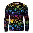 thumbnail image 6 of QHRMKOG Valentines Sweater for Men Romantic Heart Print Pullover Loose Fit Long Sleeve Round Neck Sweaters Fall Fashion Tops Black 2XL, 6 of 6