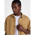 thumbnail image 4 of No Boundaries Plaid Shirt with Short Sleeves, Men's XS-5XB, 4 of 6