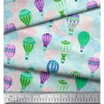 thumbnail image 3 of Soimoi Polyester Crepe Fabric Cloud & Hot Air Balloon Holiday Fabric Prints by Yard 42 Inch Wide, 3 of 3