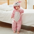 thumbnail image 4 of Meitianfacai Baby Bear Onesie Outfit Suit Girls Boys Fleece Jumpsuit Romper Hooded Snowsuit Baby Toddler Winter Clothes,Light Pink,Size:12-18 Months, 4 of 9