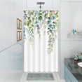 thumbnail image 3 of Stall Green Eucalyptus Shower Curtain Watercolor Teal Plant Leaf Bathroom Shower Curtains Waterproof Fabric Botanical Flower Floral Bath Curtain Decor (36'''' × 72'''', Green), 3 of 6