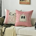 thumbnail image 5 of Halloween Hey Boo Cute Ghost Spooky Pink Throw Pillow Covers, 18 x 18 Inch Horror Scary Cushion Case for Sofa Couch Set of 4, 5 of 6