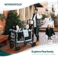 thumbnail image 2 of WONDERFOLD W2 Original + Stroller Wagon (2 Seater) - Collapsible Wagon Stroller with Seats with 5-Point Harnesses, Easy-Access Door, and Adjustable Sun Canopy, Black, 2 of 5