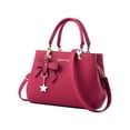 thumbnail image 2 of Bolso de mano para mujer, bandolera con cremallera, informal, con asa superior, tipo hobo, para hombro Rojo, 2 of 9