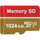 thumbnail image 1 of Tarjeta de memoria TF de 1024 GB, formato microSDXC, estándar UHS-I, clasificaciones C10/U3/V30/A2, ideal para grabación 4K, video Full HD y almacenamiento en teléfonos y computadoras, 1 of 6