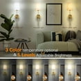 thumbnail image 4 of Wall Lights Battery Operated Wall Sconces Set of 2, Gold Rechargeable Wall Sconce with 15 RGB Dimmable Detachable Bulbs and Remote, Wireless Battery Powered Wall Lamp for Living Room Bedroom, 4 of 10