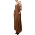thumbnail image 4 of J. METHOD Women's Sleeveless Adjustable Spaghetti Strap Lightweight Loose Fit Maxi Long Dress NEWDR25 Khaki M, 4 of 7