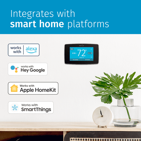 Emerson - Sensi Touch Smart Programmable Wi-Fi Thermostat-Works with Alexa, C-Wire Required - Black