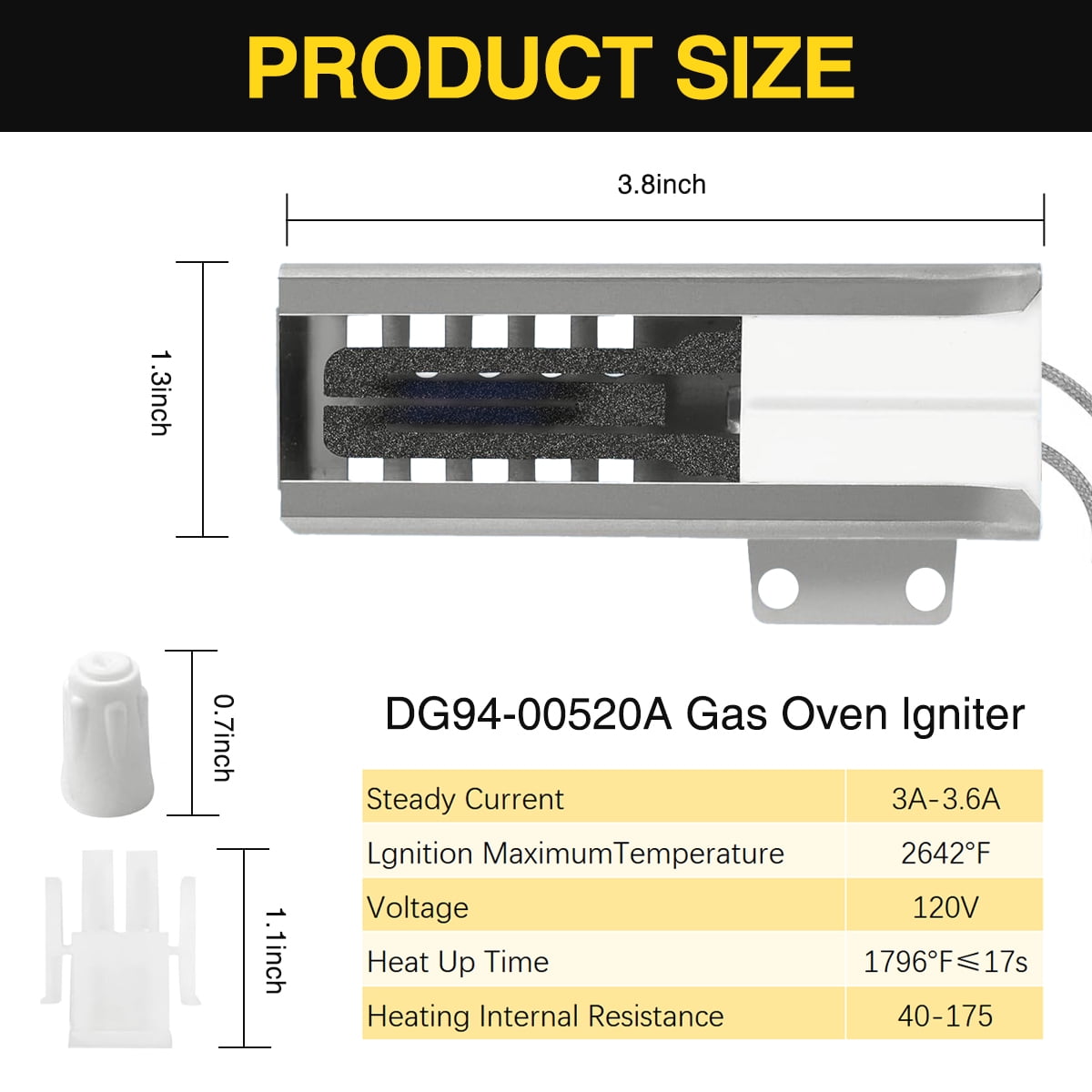 Upgraded WB13K21 Gas Range Oven Igniter Replacement Compatible with GE, Frigidaire and Kenmore Ovens, Replaces WB13K0021 WB13T10045 WB13K10026
