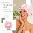 thumbnail image 3 of Gorro de ducha reutilizable Edoneery Waterproof para mujer rosa y verde, 3 of 6