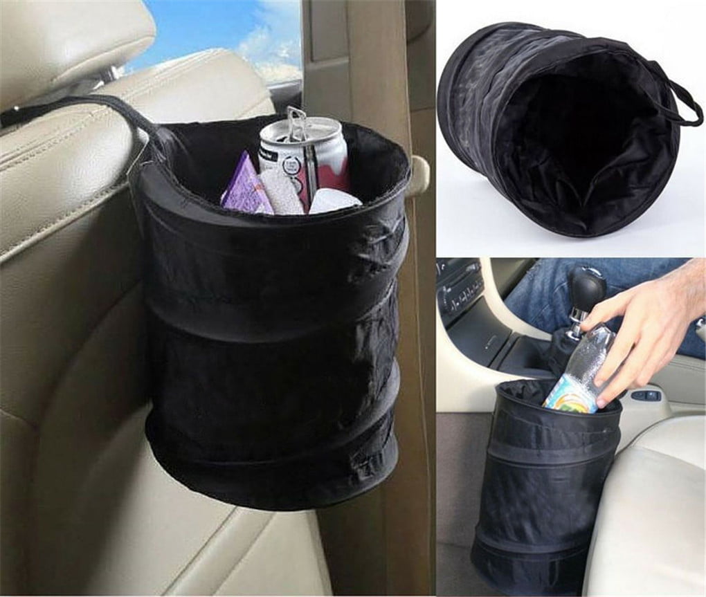 Black Foldable Portable Car Tapestry Garbage Trash Waste Bin Bag DE 