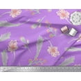 thumbnail image 3 of Soimoi Cotton Jersey Fabric Flower & Palm Leaves Watercolor Fabric Prints By Yard 58 Inch Wide, 3 of 3