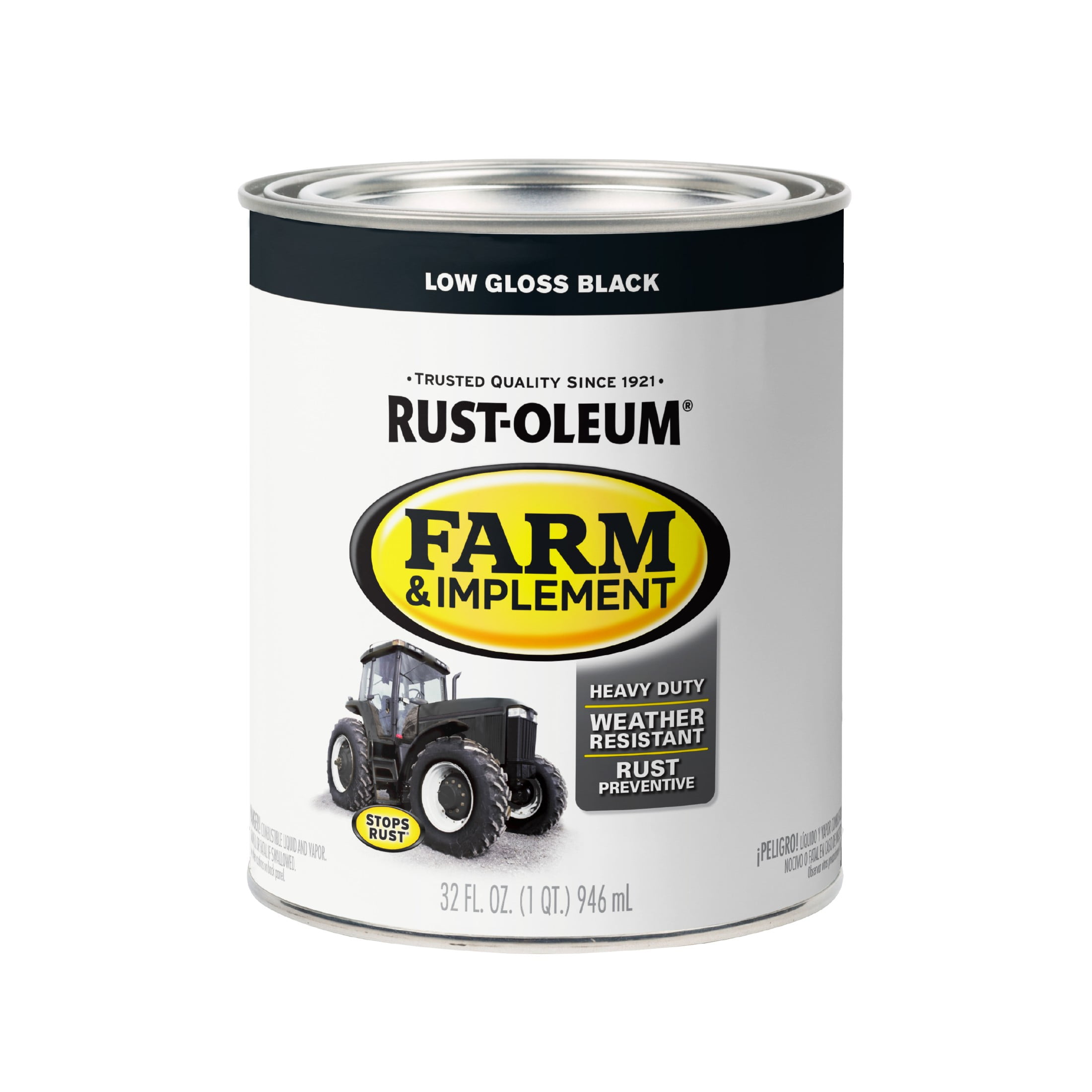 2 Pack, Black, Rust-Oleum Specialty Low-Gloss Farm and Implement Paint-280107, 1 qt