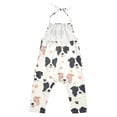 thumbnail image 3 of Girls' Jumpsuits Rompers Summer Casual Sleeveless Rompers With Pockets Spaghetti Strap Romper Dog Head and Paw Prints 1T, 3 of 7