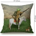 thumbnail image 4 of Throw Pillow Cover The Cat Cowboy with a Rifle Rides a Horse Decorative Pillow Case Home Decor Square 18x18 Inches Pillowcase, 4 of 4