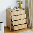 thumbnail image 4 of YOCWO Fluted 4 Drawer Dressers for Bedroom, 30" Wide Modern Chest of Drawer with 4 Big Drawers, Natural, 4 of 8