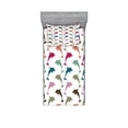 thumbnail image 2 of Ambesonne Animal Fitted Sheet & Pillow Sham Set, Colorful Dolphins Art, Queen, Multicolor, 2 of 3