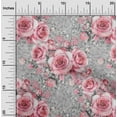 thumbnail image 1 of oneOone Viscose Chiffon Peach Fabric Leaves & Rose Floral Quilting Supplies Print Sewing Fabric By The Yard 42 Inch Wide, 1 of 4
