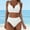 White, variant on QUNYINEY V Neck Womens Swimsuits Bikinis Spaghetti Straps Solid Bathing Suit Two Piece High Waisted Swimsuit Sets