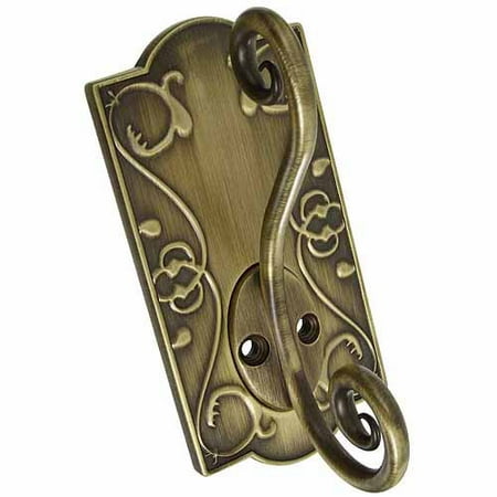 Stanley Hardware 803643 Antique Brass Victoria Design Coat and Hat Hook