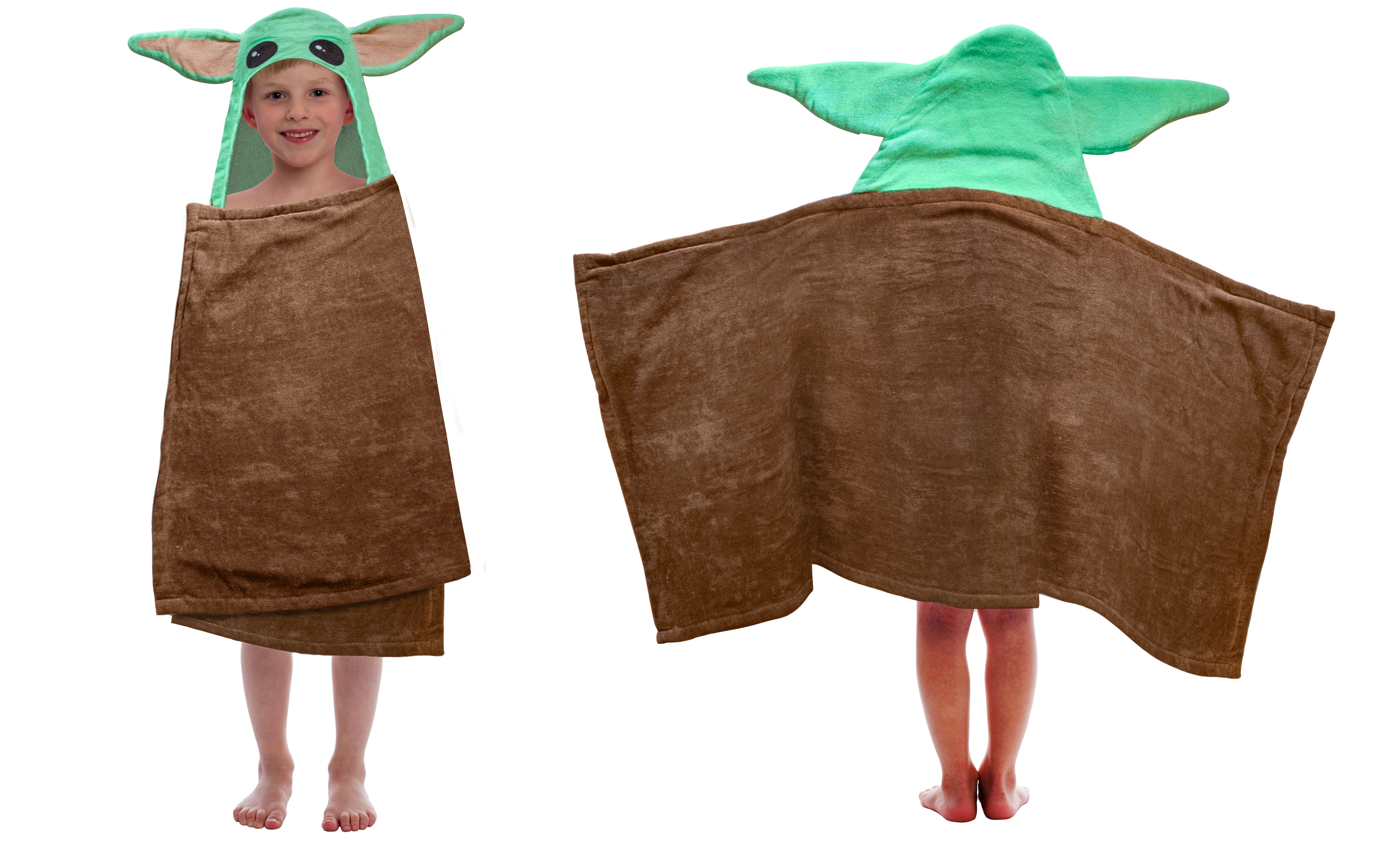 Star Wars Mandalorian Baby Yoda Brown And Green Hooded Bath Towel Walmart Com Walmart Com