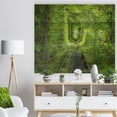 thumbnail image 3 of Designart 'Lush Green Forest around Rail Way Tunnel ' Landscape Print on Natural Pine Wood, 3 of 5