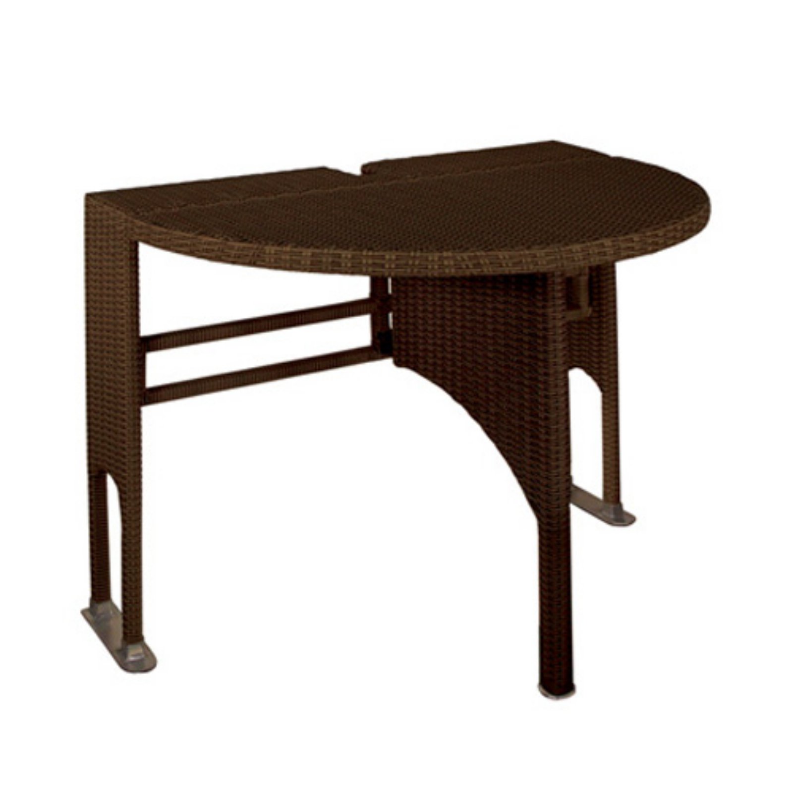 Blue Star Group Terrace Mates Adena All-Weather Wicker Java Color Table Set w/ 7.5'-Wide OFF-THE-WALL BRELLA - Natural Olefin Canopy - image 3 of 9