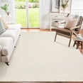 thumbnail image 3 of Washable Rugs for Living Room - Modern Solid Distressed Rug with Non-Slip Backing, Stain Resistant Low Pile Carpet for Bedroom, Dining, Entryway, 3 of 8