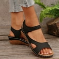 thumbnail image 6 of Viluyesy Wedge Sandals for Womens, Open Toe Arch Support Ankle Strap Casual Slingback Shoes Black, 6 of 8