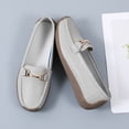 thumbnail image 3 of Women's Comfortable Leather Loafers Lightweight Non Slip Driving Mocs Walking Shoes Cute Business Casual Dress Shoes Work Flats, 3 of 4