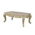 thumbnail image 3 of ACME Gorsedd Coffee Table w/Marble Top in Marble & Antique White, 3 of 4