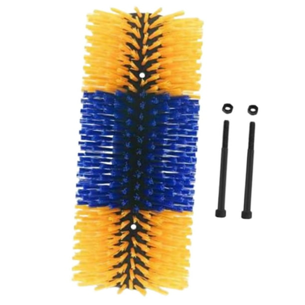 Cepillo rascador universal, cepillo rascador para ganado, ganado vacuno, cabras, Amarillo Azul