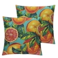 thumbnail image 2 of Acheng  Grapefruit Pillow Cover Fresh Tropical Citrus Fruit Slice Leaves Throw Pillow Case Square Cushion Decorative Cover for Sofa Bed Orange Green,Set of 2 White, 2 of 6