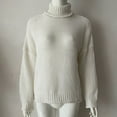 thumbnail image 4 of Qetyuw Turtleneck Sweater for Women Crochet Knitted Long Sleeve Pullover Jumpers Oversized Chunky Casual Sweaters, 4 of 4