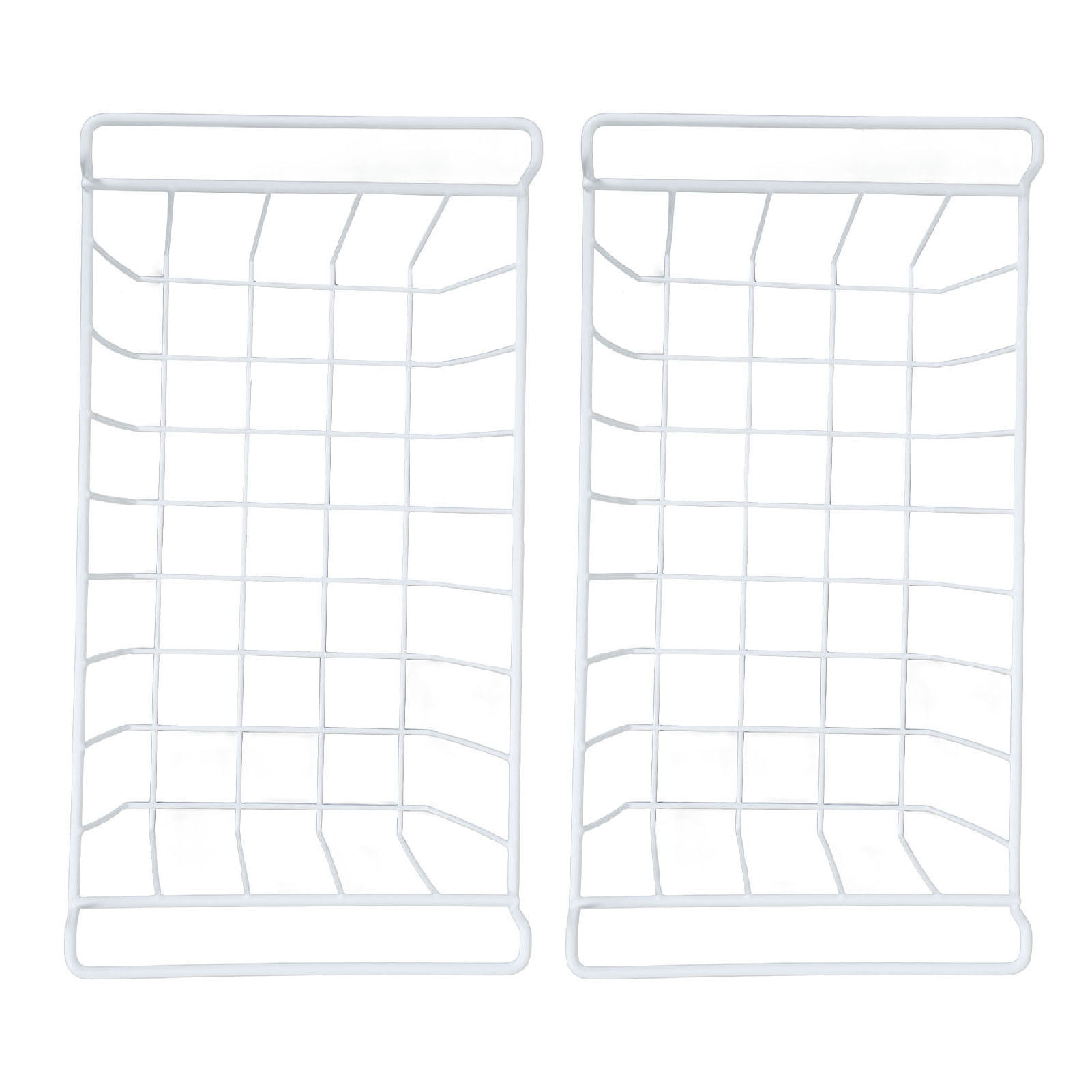 2pcs Freezer Bins, Freezer Refrigerator Basket Storage Rack Bins, Metal