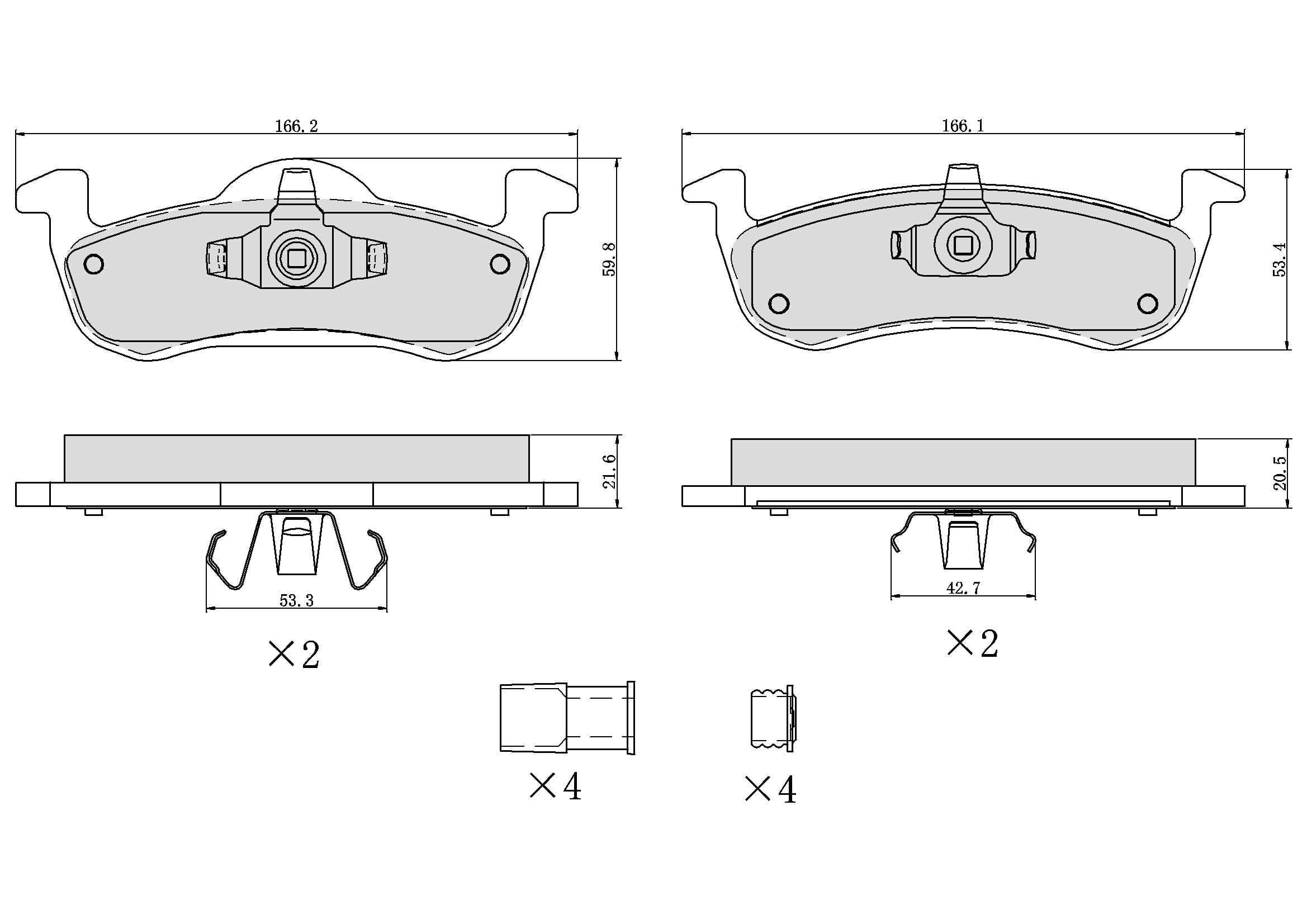 Winstop Brake Pad Set, Rear WS.1279.0.M, Ford Expedition 2017-2007