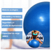 thumbnail image 3 of Pelota Fitness De Ejercicio Para Yoga Pilates 65cm Con Bomba Xtellar azul, 3 of 4