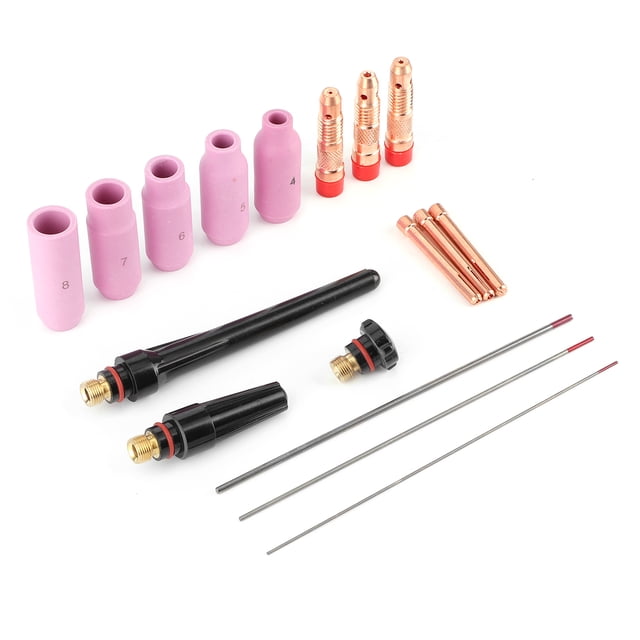 Boquilla de soldadura TIG, punta de contacto con alambre de tungsteno para antorcha 17/18/26, 17 Uds.