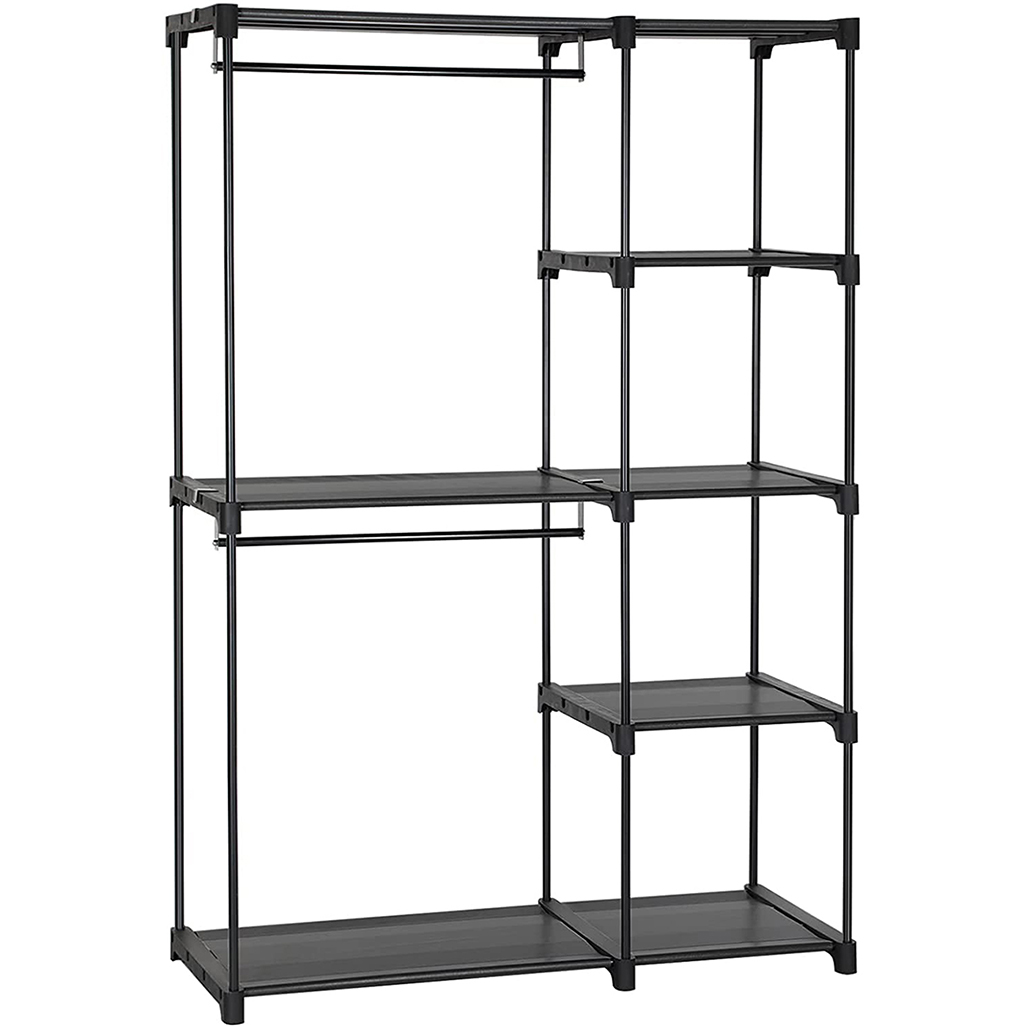 Freestanding Closet Organizer, Portable Wardrobe With Hanging Rods, Clothes  Rack, Storage Organizer, Cloakroom, Study, Stable, 44.1 X 16.9 X 65 Inches,  Black Uryg24Bk - Walmart.com