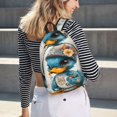 thumbnail image 5 of Honeii Cute Sunflower Blue Duck Print Canvas Backpack for School & Outdoor,Laptop Excursion Backpack,Notebook School Bookbag For Men Women,for Work, Travel, and Everyday Use-Medium, 5 of 5