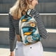 thumbnail image 5 of Disketp Cute Sunflower Blue Duck print Canvas Backpack Lightweight Travel Daypack Student Rucksack Laptop Backpack-Medium, 5 of 5