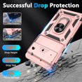 thumbnail image 4 of KOMI for Pixel 7 Pro Case, Google Pixel 7 Pro Case with 2 HD Screen Protector + Slide Camera Cover, Magnetic Ring Holder Kickstand [Military Grade Shockproof] Case for Pixel 7 Pro 6.7", Rose Gold, 4 of 5