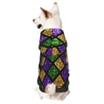 thumbnail image 1 of Fotbe Mardi Gras Shiny Green Purple Sudadera con Estampado para Perros Pequeños – Suéter con Capucha para Mascotas, Tela Suave de Forro Polar con Bolsillo-Small, 1 of 7