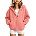thumbnail image 2 of Boys Girls Zip Up Hoodies Casual Loose Fit with Front Pockets Drop Shoulder Warm Comfortable Fabric for Fall Outdoor Activewear Kids Long Sleeve Basic Jackets, 2 of 9