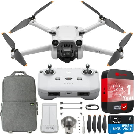 DJI Mini 3 Pro Camera Drone Quadcopter + RC-N1 Controller (No Screen), 4K/60fps Video, 48MP Photo, 34min Flight Time, Tri-Directional Obstacle Sensing, Bundle with Deco Gear Backpack + Accessories