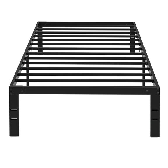 Aidoly Twin Size Bed Frame, Strong Steel Slat Support, 14 Inches High, Underneath Storage, Black