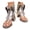 Silver, variant on Women's Punk Chunky Heel High Top Flip Flops Stylish Open Toe Leather Ankle Boots with Zipper for Party Silver Size 6