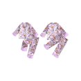 thumbnail image 2 of Cjfdfy Toddler Baby Girls Halloween Silk Pajamas Set Pumpkin Ghost Goose Print Fuzzy Trim Long Sleeve Tops And Pants Nightwear Cute Halloween Fall Winter Pajamas 1-6Y, 2 of 9